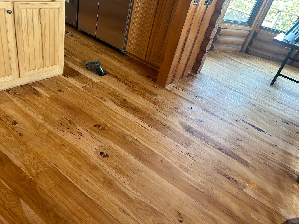 Wide plank hardwood installation