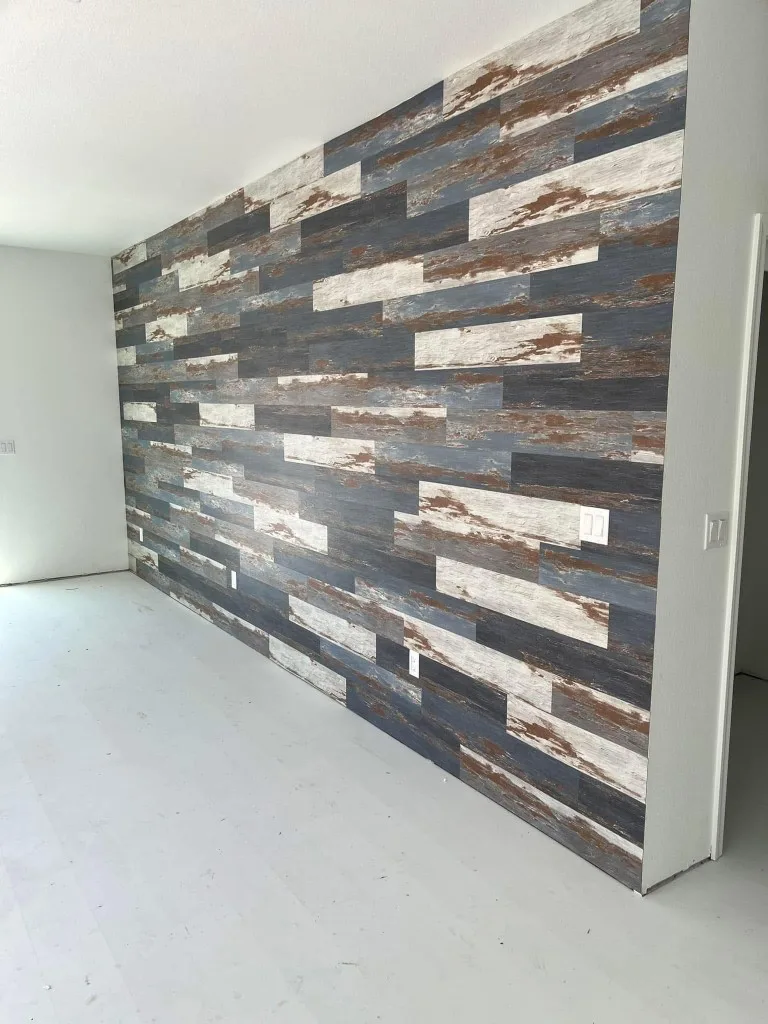 Vinyl tile accent wall